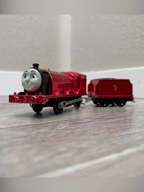 Metallic Motorized Trackmaster James and Tender - Thomas & Friends WORKS!